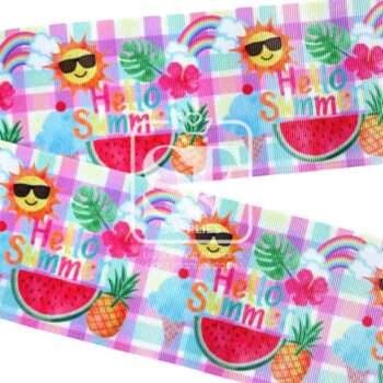 Yarda Estampado 7.5cm Cuadros Hello Summer