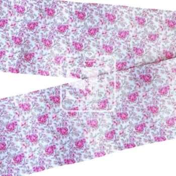 Yarda Estampado 7.5cm Flores Vintage Rosa
