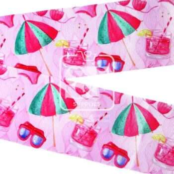 Yarda Estampado 7.5cm Playa Rosa