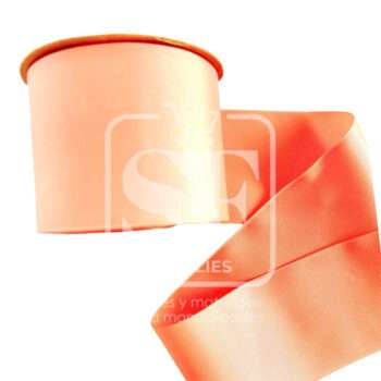 Rollo de Listón 7.5cm Acordonado Durazno