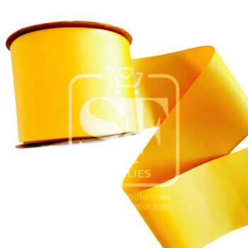 Rollo de Listón 7.5cm Acordonado Amarillo Mango