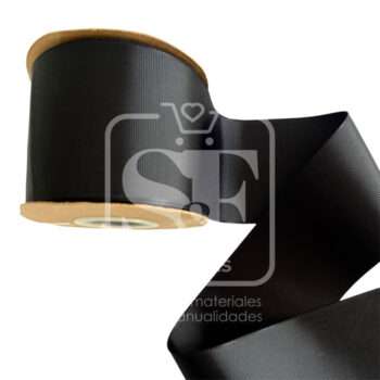 Rollo de Listón 7.5cm Acordonado Negro
