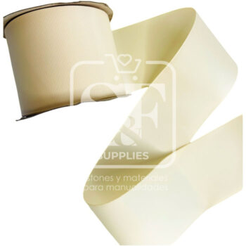 Rollo de Listón 7.5cm Acordonado Beige