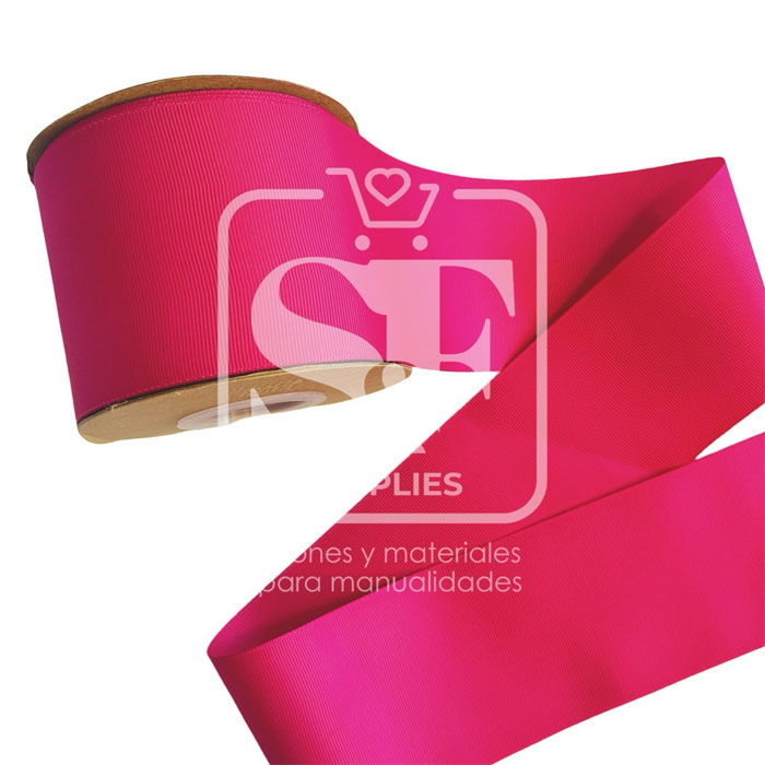 Rollo de Listón 7.5cm Acordonado Fresa