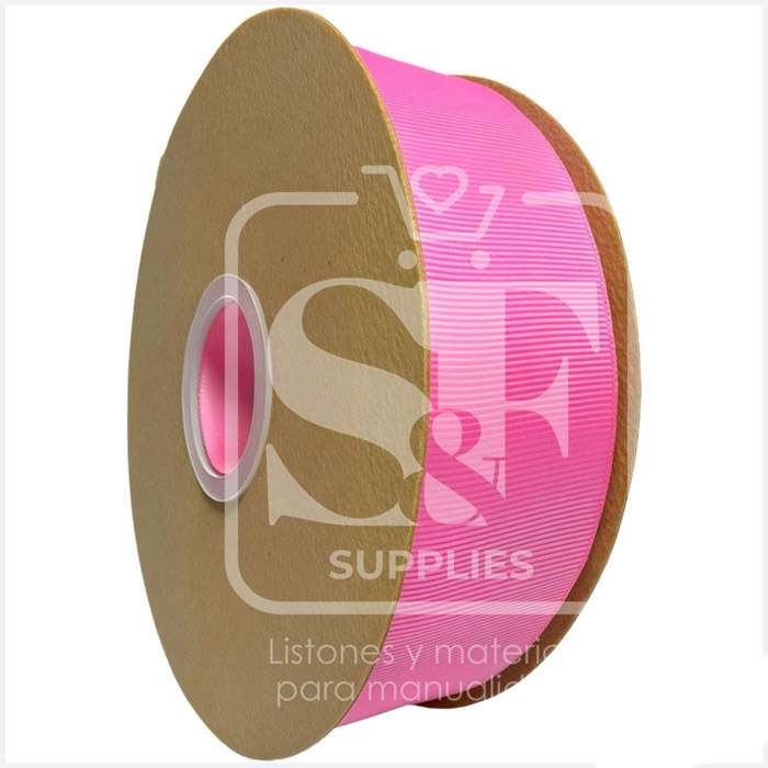 Rollo de Listón 3.8cm Acordonado Rosa Mexicano