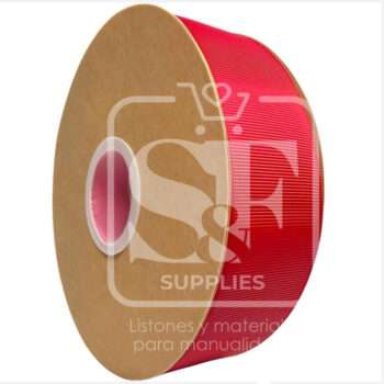 Rollo de Listón 3.8cm Acordonado Rojo