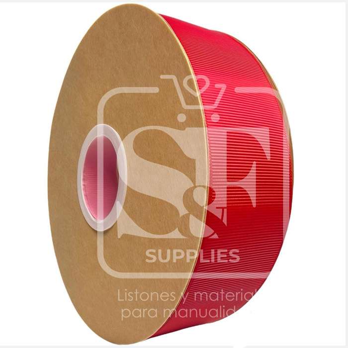 Rollo de Listón 3.8cm Acordonado Rojo