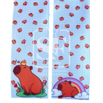 Tira de Listón 3.8cm Cielo Capibara