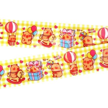 Yarda de Estampado 3.8cm Amarillo Capibara