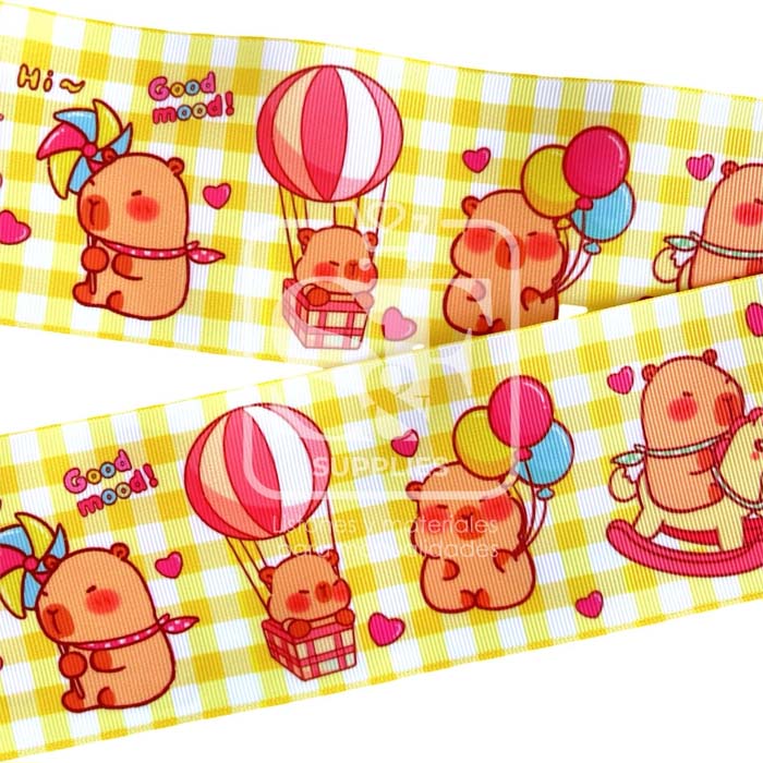 Yarda Estampado 7.5cm Amarillo Capibara