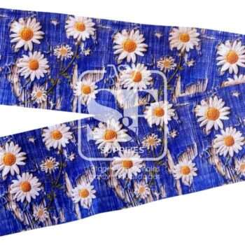 Yarda Estampado 7.5cm Denim Margaritas