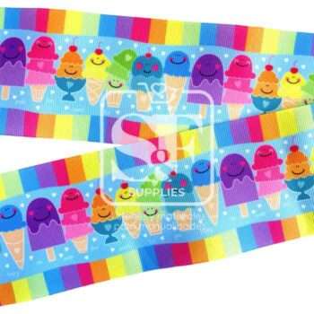 Yarda Estampado 7.5cm Helados Arcoiris