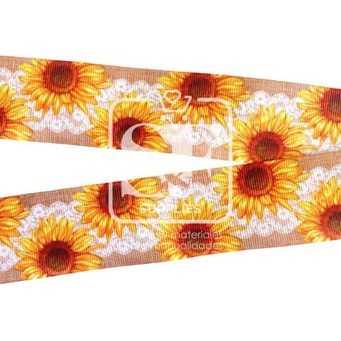 Yarda de Estampado 3.8cm Girasoles