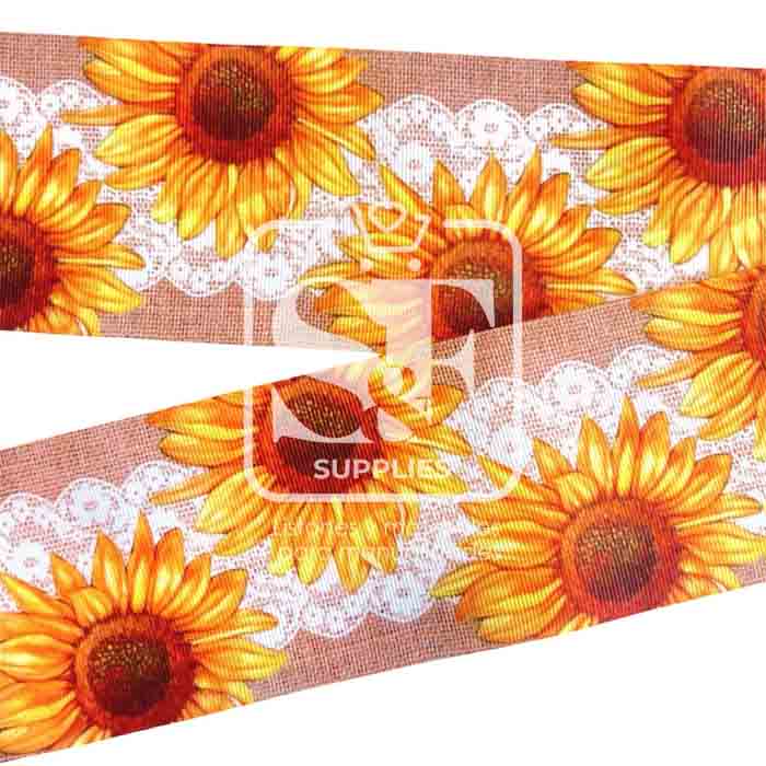Yarda Estampado 7.5cm Girasoles