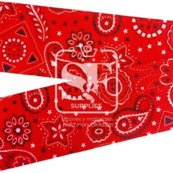 Yarda Estampado 7.5cm Patrón Rojo Vaquero