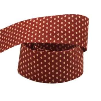 Yarda de Listón 3.8cm Rojo Corazoncitos