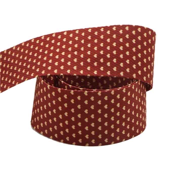 Yarda de Listón 3.8cm Rojo Corazoncitos
