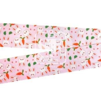 Yarda de Estampado 3.8cm Rosa Conejitos