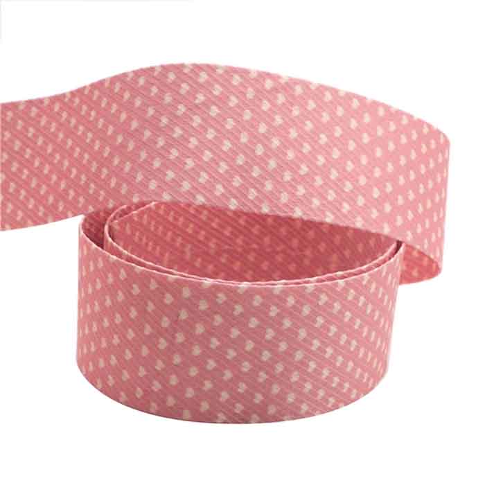 Yarda de Listón 3.8cm Rosa Corazoncitos