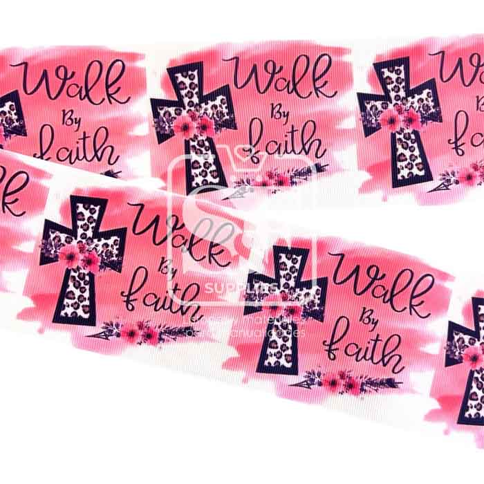 Yarda Estampado 7.5cm Walk by Faith