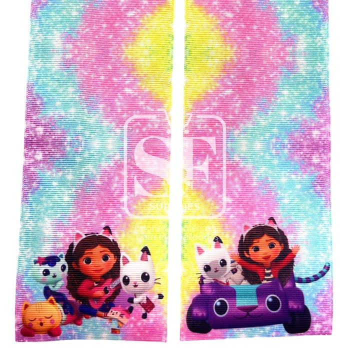 Tira de Listón 7.5cm Gabby DollHouse Acuarela