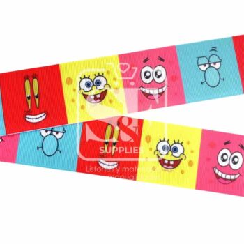 Yarda de Estampado 3.8cm Cuadros Bob Esponja