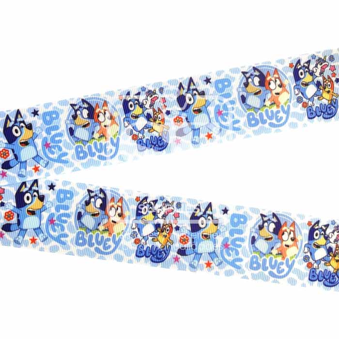 Yarda de Estampado 3.8cm Bluey Print Cow Cielo