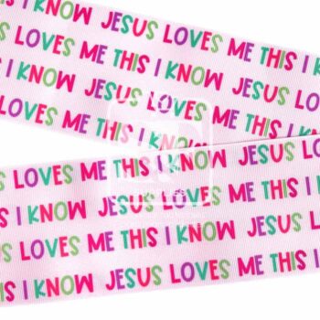 Yarda Estampado 7.5cm Loves Me Jesus