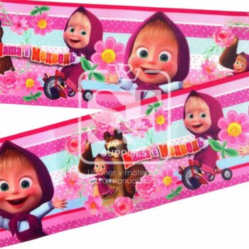 Yarda Estampado 7.5cm Masha y El Oso