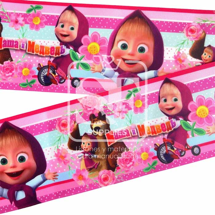 Yarda Estampado 7.5cm Masha y El Oso