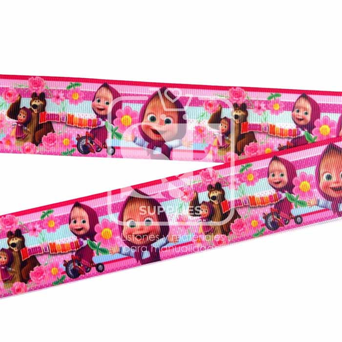 Yarda de Estampado 3.8cm Masha y El Oso