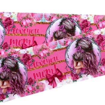 Yarda Estampado 7.5cm I love You Mom