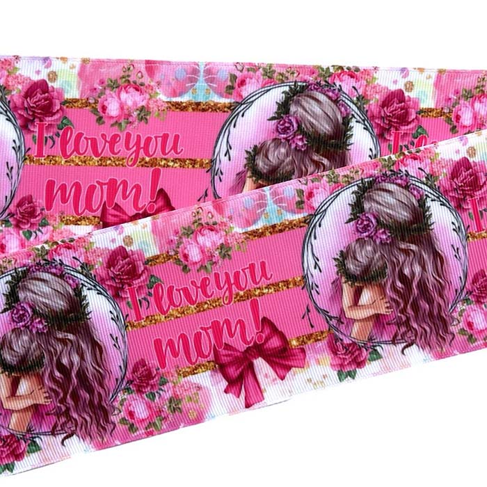 Yarda Estampado 7.5cm I love You Mom