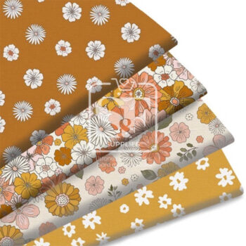 Paquete de Telas Flores Mostaza