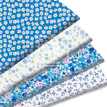 Paquete de Telas Flores Azules