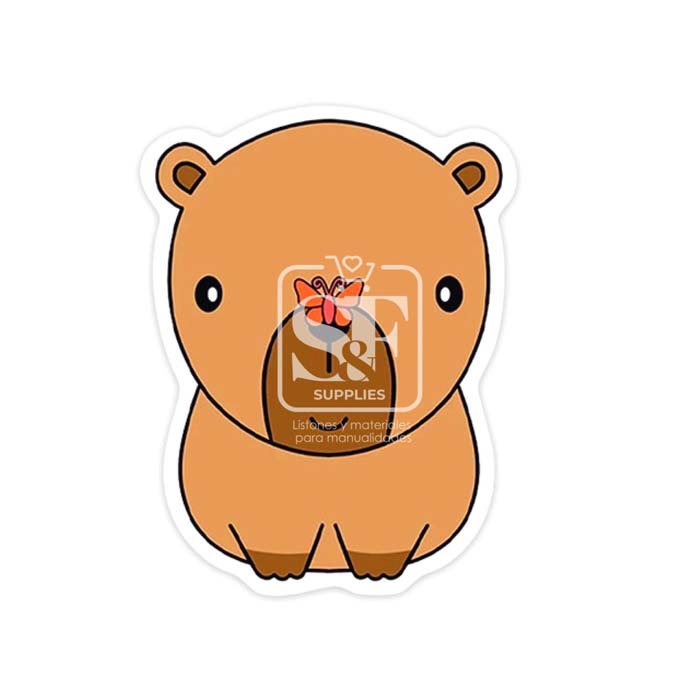 Resina Plana Capibara Mariposa