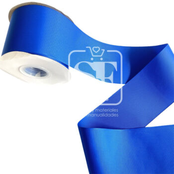 Rollo de Listón 7.5cm Acordonado Azul Rey