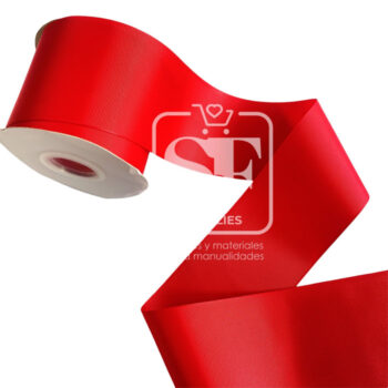 Rollo de Listón 7.5cm Acordonado Rojo