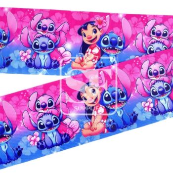 Yarda Estampado 7.5cm Lilo, Stitch y Angela