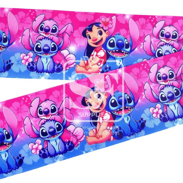 Yarda Estampado 7.5cm Lilo, Stitch y Angela