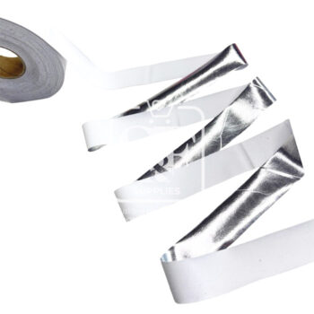 Yarda de Bies Stretch Metalizado Plateado