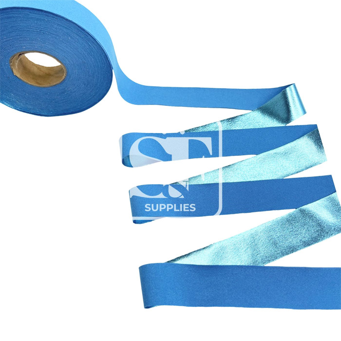 Yarda de Bies Stretch Metalizado Turquesa
