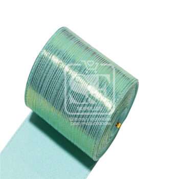 Yarda de Tela 3.8cm Con Reflejos Holográficos Menta