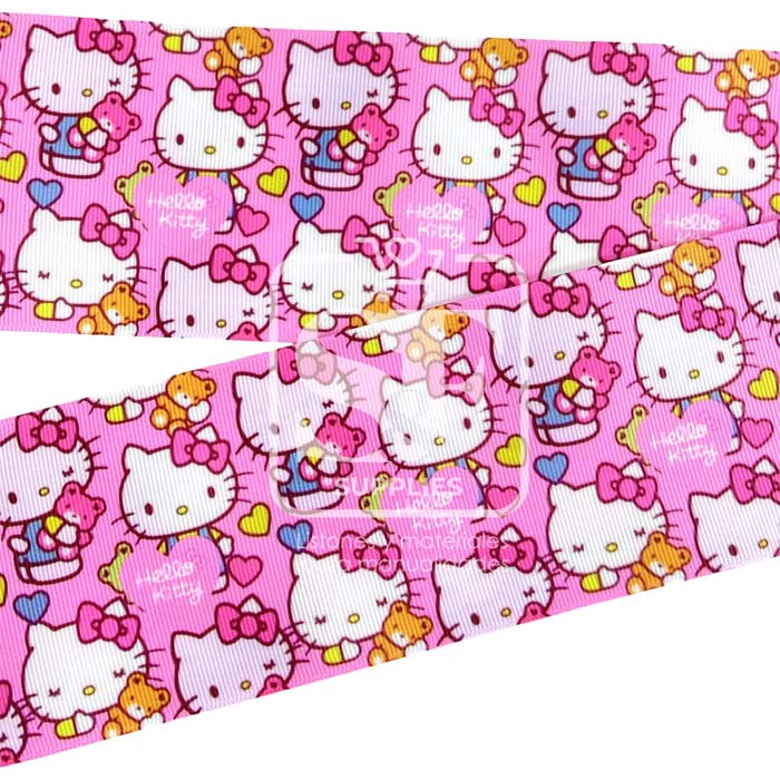 Yarda Estampado 7.5cm Collage Kitty Rosa