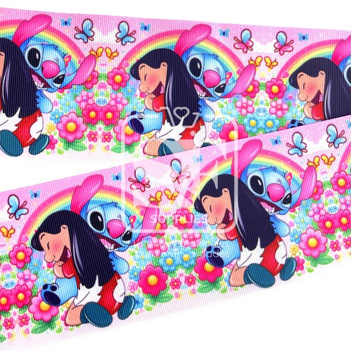 Yarda Estampado 7.5cm Stitch Abrazo Amoroso