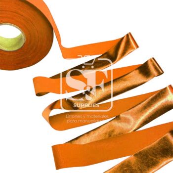 Yarda de Bies Stretch Metalizado Anaranjado