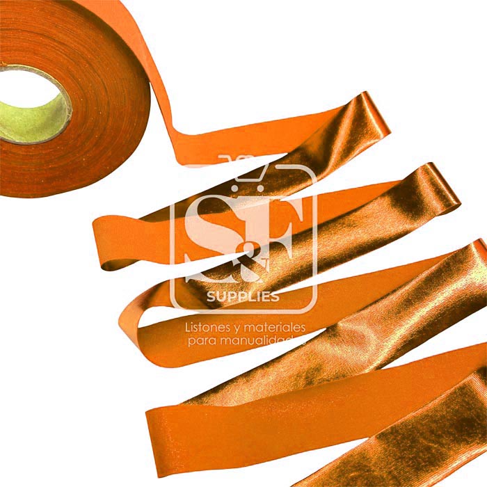 Yarda de Bies Stretch Metalizado Anaranjado