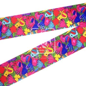 Yarda de Listón Estampado 3.8cm Pájaros Bordados