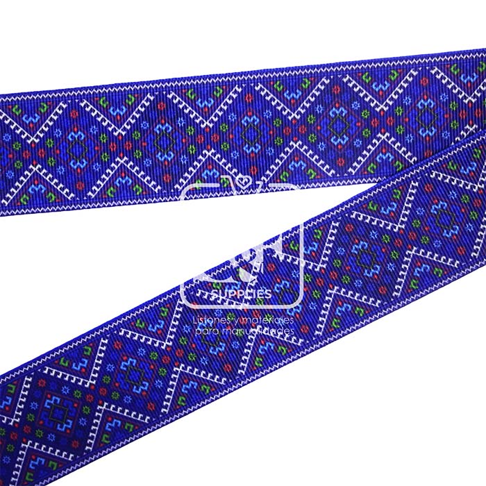 Yarda de Listón Estampado 3.8cm Bordando Raíces