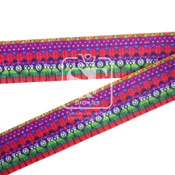 Yarda de Listón Estampado 3.8cm Bordado Quetzal